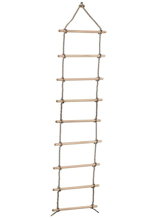 REZNOR حبل تسلق ريزنور بطول 9 أقدام - حبل مشدود على شكل محارب نينجا، معدات ملعب - سلم عوائق وأرجوحة حبل للأطفال، 9 درجات - Image 2